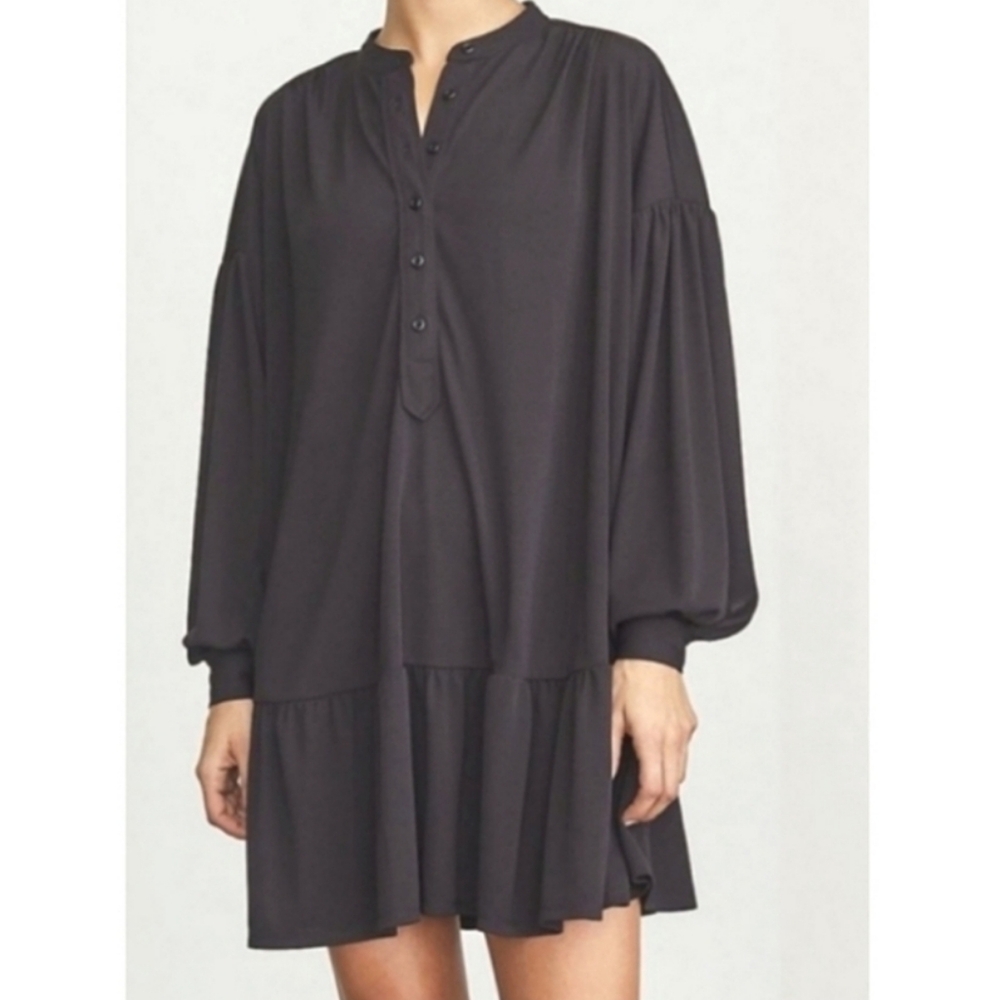 Elizabeth and James oversized mini dress Sz L Dropped Shoulder Ruffled